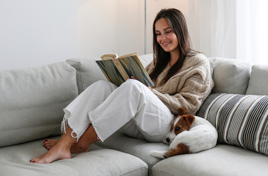 Young woman relaxing at home