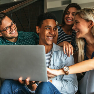 Group of diverse young adults