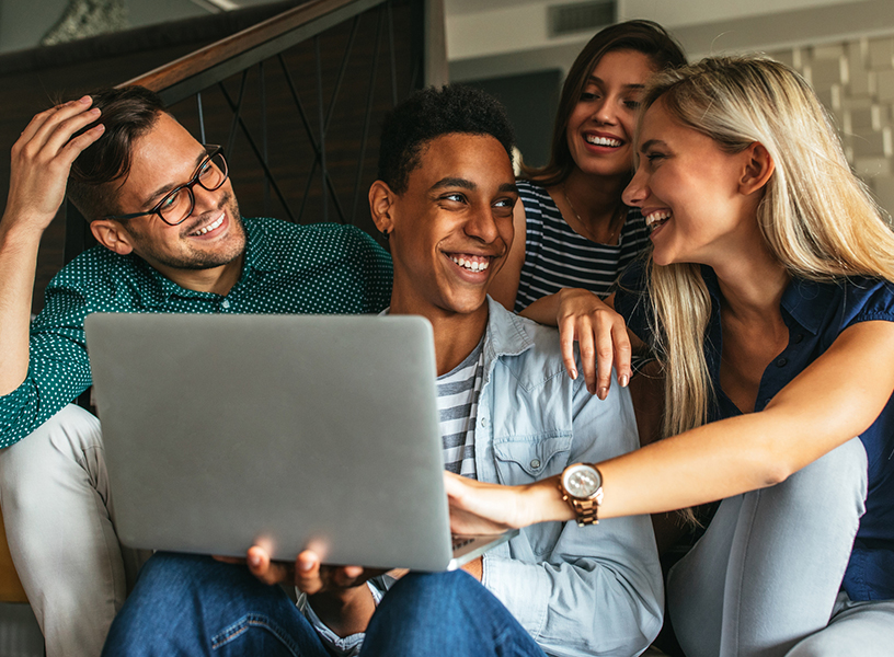 Group of diverse young adults